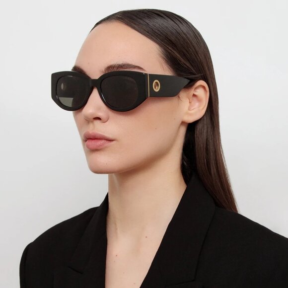 Linda Farrow Debbie Sunglasses in Black - Picture 2 of 6